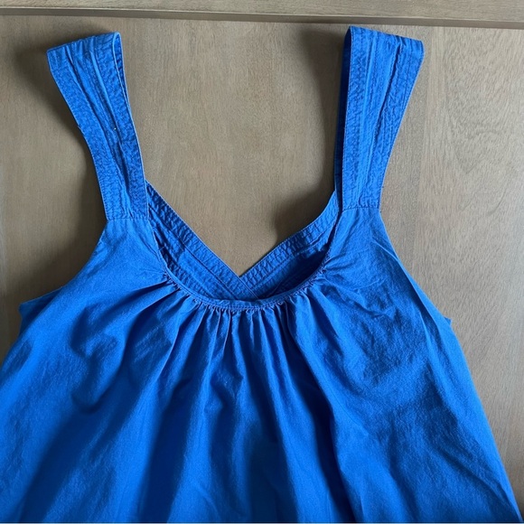 Anthropologie Maeve Vibrant Blue Cross Back Mini Dress - Picture 4 of 9